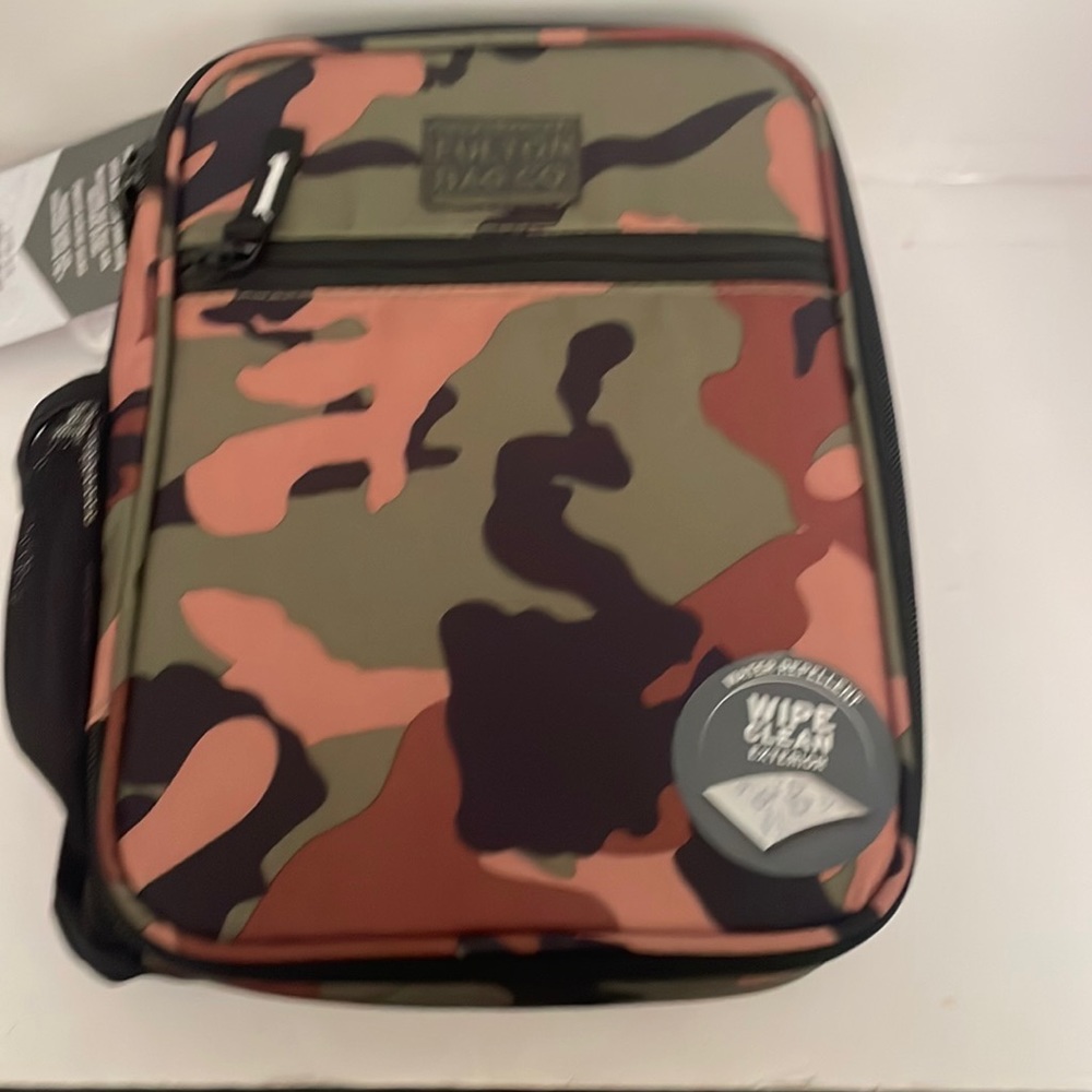 Fulton Bag Co. Thermal Insulated Lunch Bag w/Hard Liner & Divider - Green Camo